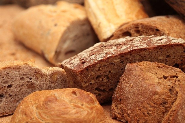 Several types of bread